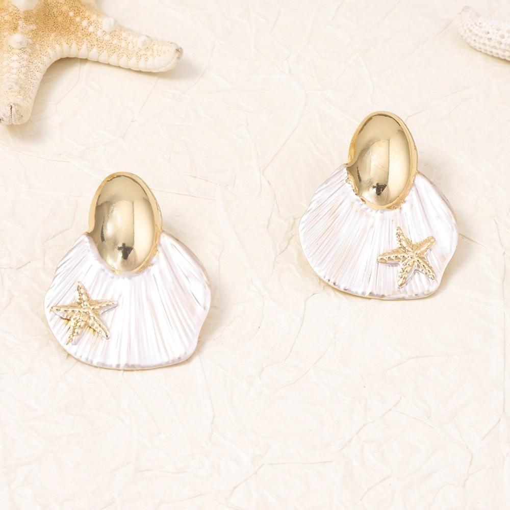 Chic Ocean Style Ear Studs Hypoallergenic Starfish Earrings Trendy Shell Earrings Studs Sea Beach