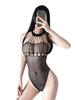 Perforated Teddy Underwear Body Stockings Fishnet Tights Lingerie Set Extreme Erotic Open Fishnet Beautiful Breasts Exposing Pantyhose [HiSexy]