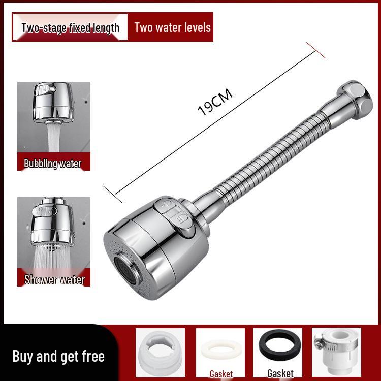 Universal Faucet Extension Tube with Shower Head, Kitchen Filter, and Aerator for Pressurized Water Flow