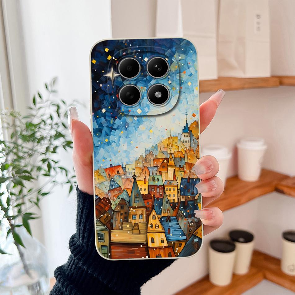 Чехол для Poco M8 Pro Милый дизайн Ударопрочный Защита для телефона Мягкий Жидкий Силикон Высокое качество Задняя крышка Для Poco M 8 M8Pro Capa