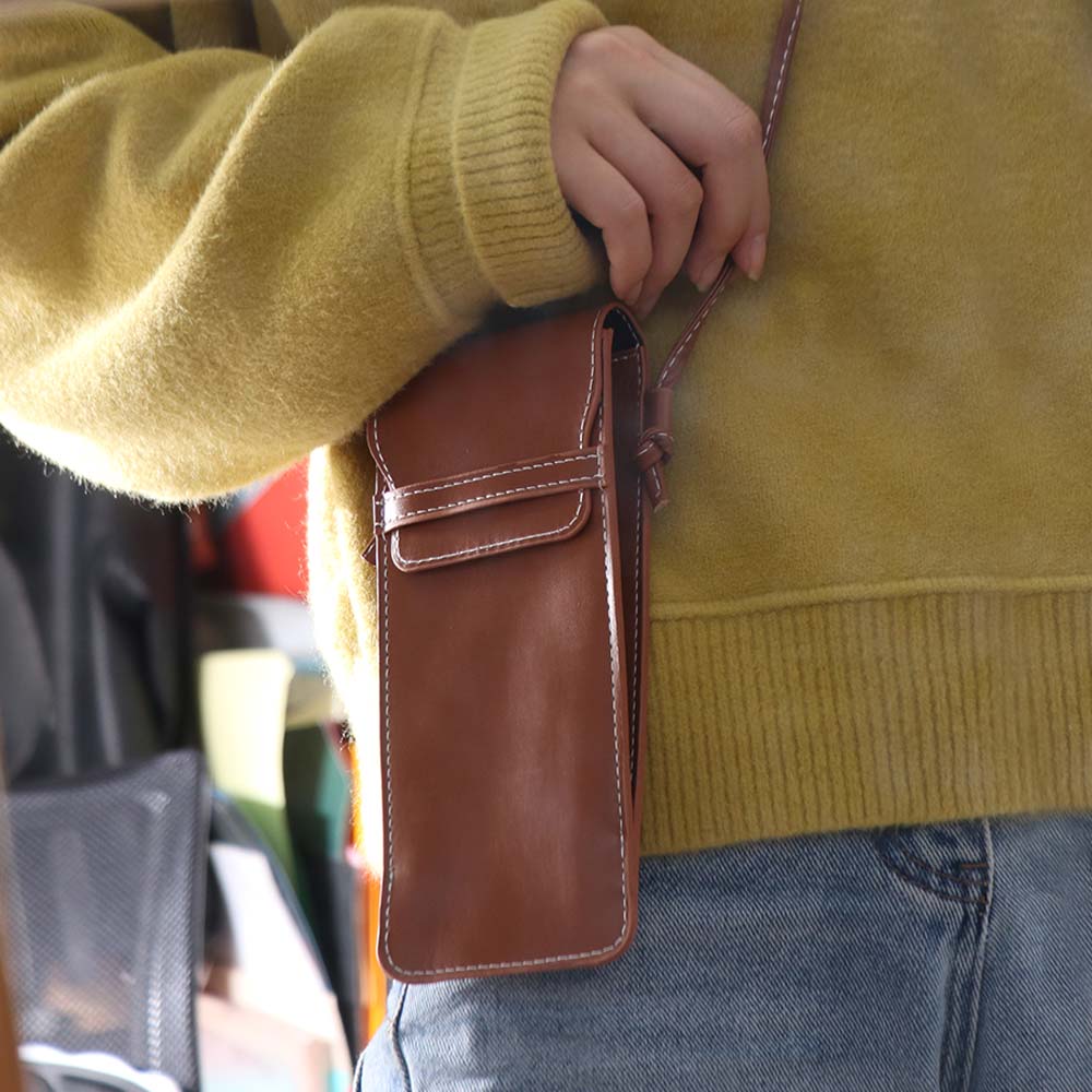 Сумка для очков из искусственной кожи, наплечная, чехол для очков ручной работы, сумка для хранения очков