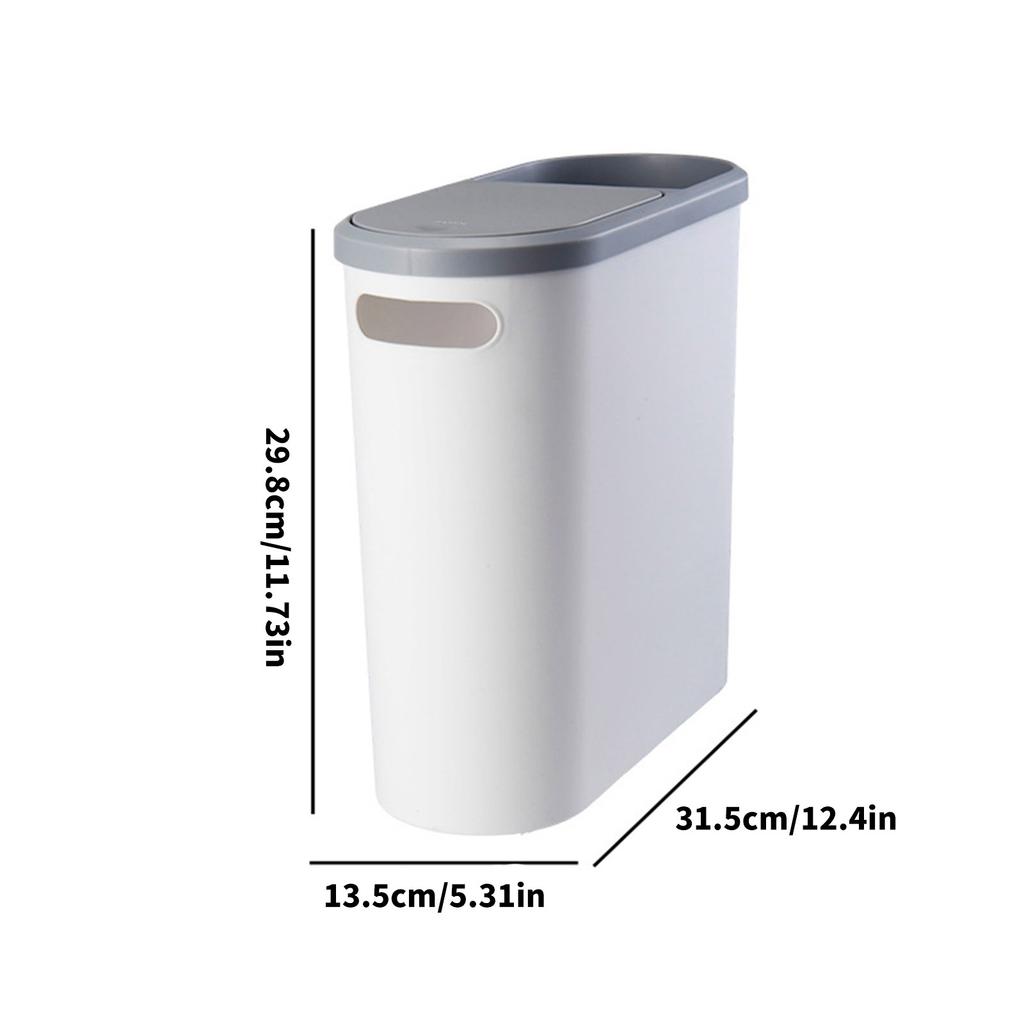 Компактное мусорное ведро с крышкой-прессом, пластиковый контейнер для отходов для использования на кухне и в ванной комнате