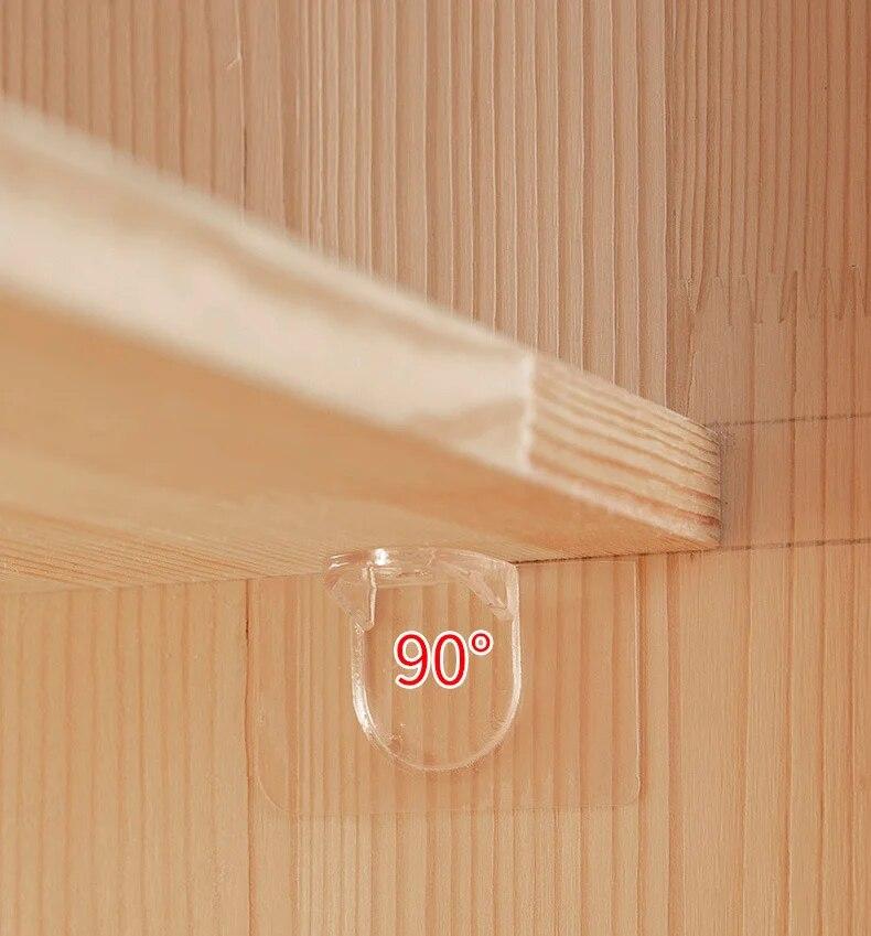 10/20Pcs Adhesive Support Shelf Bracket Non-Perforated Wardrobe Strong Partition Layer Fixed Paste Hook Home Kitchen Accessories