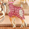 Metal Bag Charm Bling Rhinestone Lamb Keychain for Backpack Goat Car Key Zinc Alloy Holder Ring Sheep Pendant Backpacks and Handbags Animal Backpack