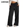 Autumn and Winter Plus Size Solid Color Tie Rope Waisted Fashion Wide Leg Casual Women's Long Pants Sweatpants