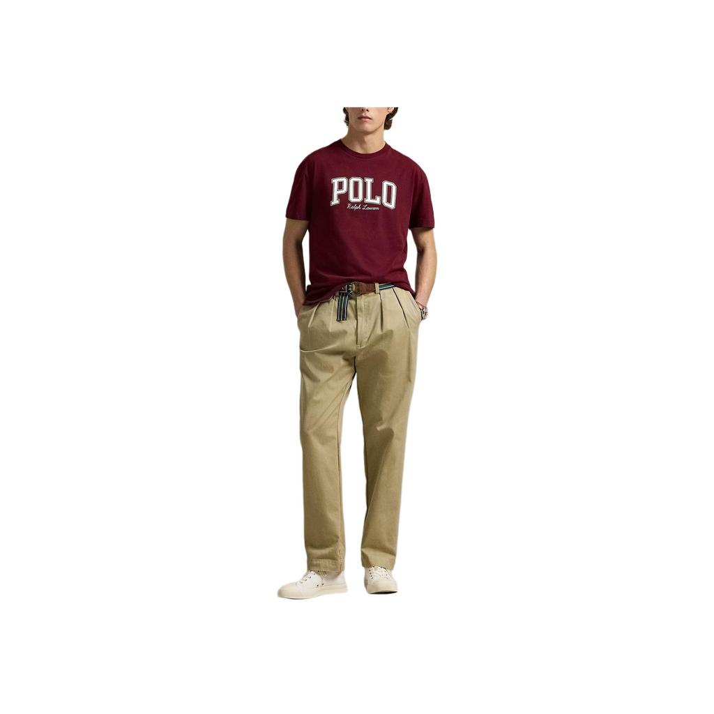 Polo Ralph Lauren Классический крой Логотип Вязаная футболка Мужские топы Красный 710981152-005