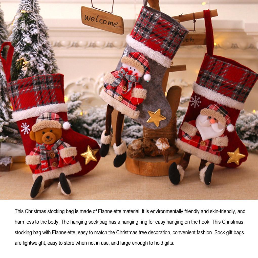 Рождественские чулки Лось Медведь Кукла Мультяшные носки Контейнер для закусок Витрина Рождественская елка Мешок со сладостями Подвесной кулон Вечеринка Праздник