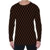 Simple Argyle Pattern Men's T-shirts Fashion Casual 3D Printed Long Sleeve T-shirts Loose Round Neck Streetwear Pullovers