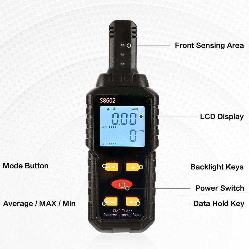 High Precision Electromagnetic Radiation Tester Backlight Digital EMF Meter  Electrician