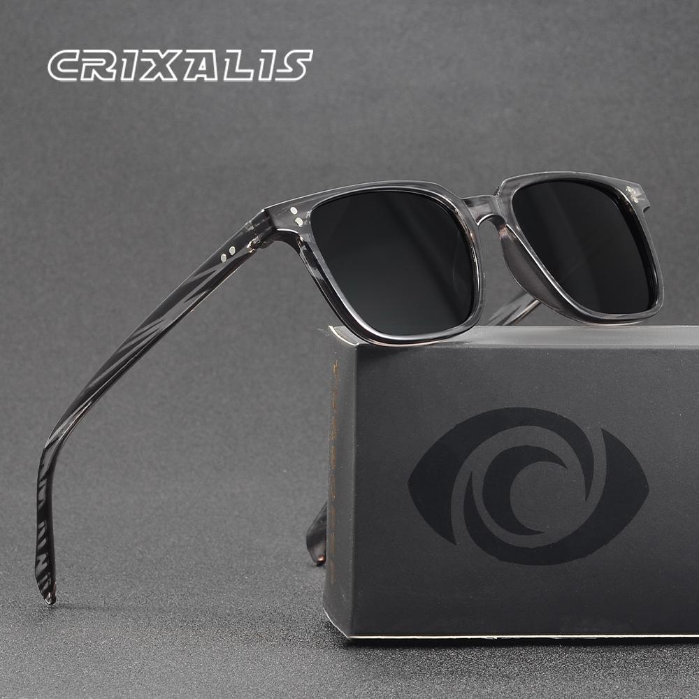 Квадратные солнцезащитные очки CRIXALIS из ацетата для мужчин, защита UV400, классические ретро-очки для рыбалки, вождения, антибликовые солнцезащитные очки для женщин