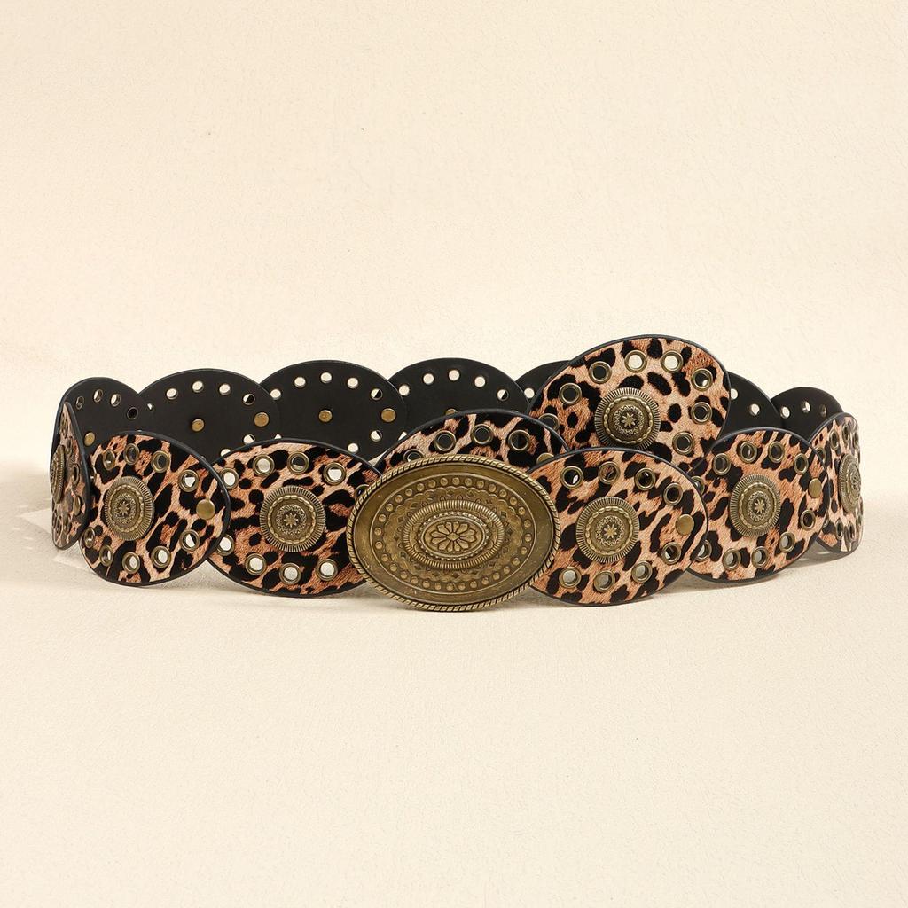 Женский ретро-платье с овальным поясом-люверсами в стиле пустоши