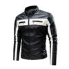 New Men's Stitching Fashion Leather Jacket Coat New Arrival Motorcycle Leather Jacket