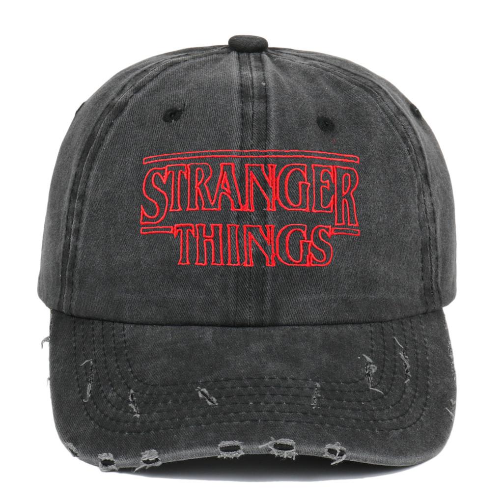Винтажная вышитая бейсболка Stranger Things с эффектом потертости и защитой от солнца для фанатов