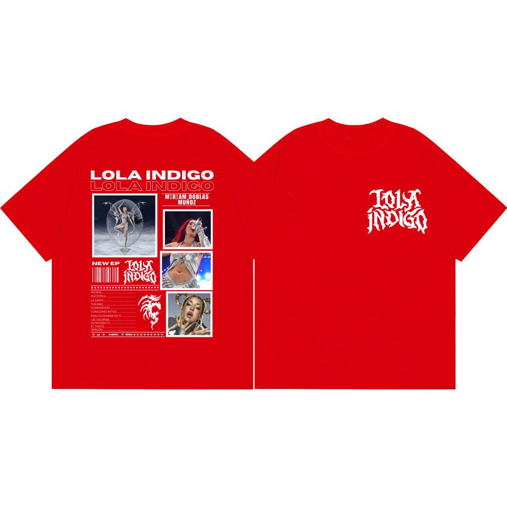 Singer Lola Indigo Music Album Graphic T Shirts Men Women Clothing Fashion Aesthetic T-shirt Summer Casual Cotton T-shirts