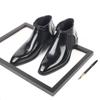 Winter Classic Men's Ankle Boots Pointed Chelsea Boots Men's Dress Boots Shiny Leather Shoes Business Short Boots Free Delivery