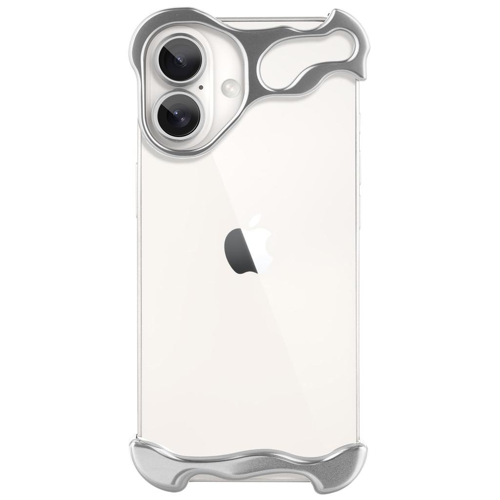 Ультратонкий безлинзовый защитный чехол для iPhone 16 Серебристый