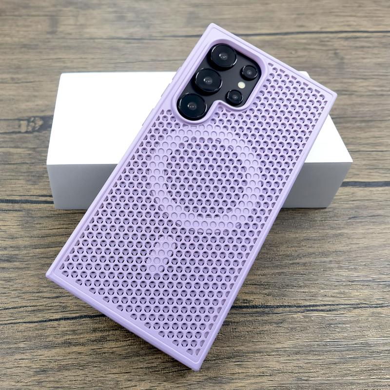 Luxury Dissipate Heat Plastic Phone Case For Samsung Galaxy S25 S24 S23 S22 Ultra Plus S 24 23 22 S24Ultra For Magsafe Charge Phone Cover