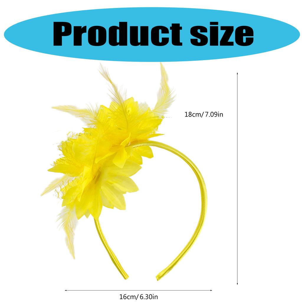 1900S Flapper Feathered Flower Headband For Carnival Party Antique Hair Decoration With Soft Band for Music Festival