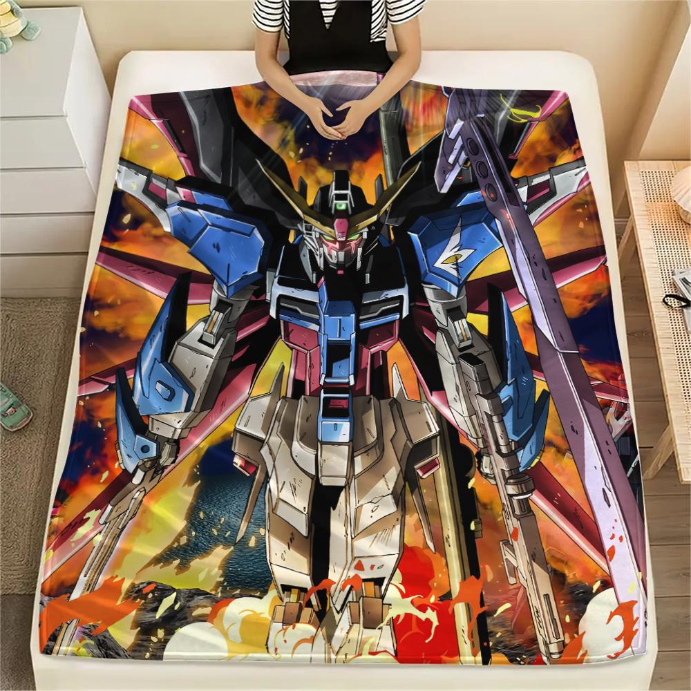 Mobile Suit Gundam Epic Battle Blanket, Warm Throw for Living Room, Great Gift for Gundam Lovers.chl