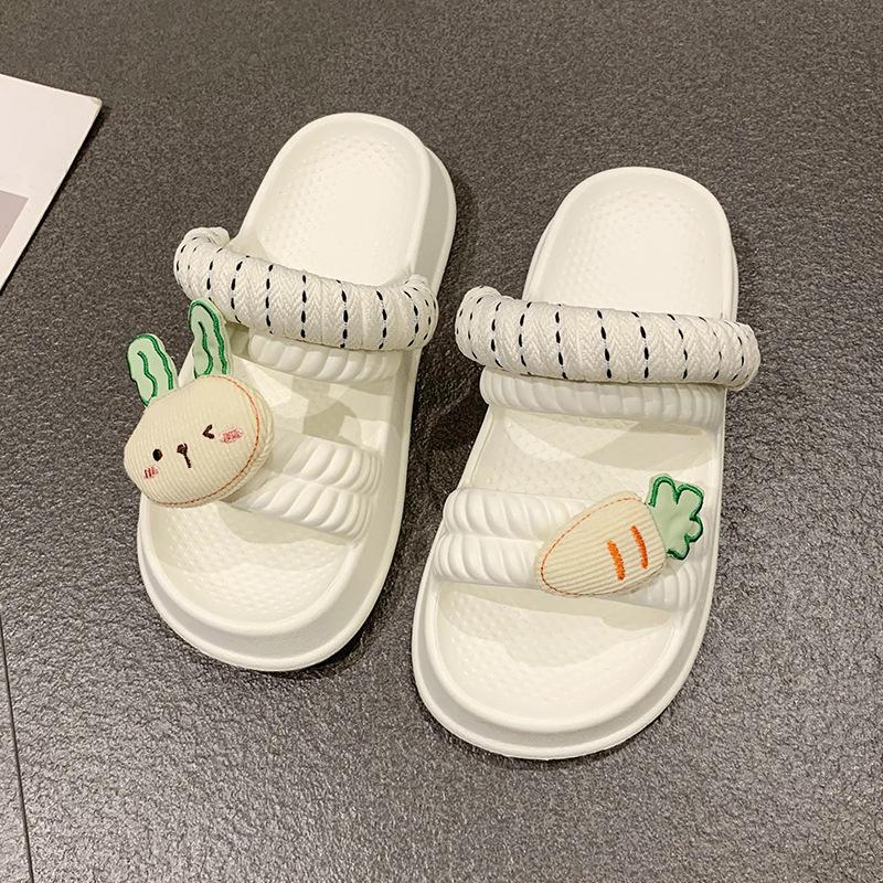 Мода 2024 Лето Новые Удобные Мягкие Подошвы Тапочки Женские Модные Милые Мультяшные Тапочки Толстая Подошва Обувь для Женщин Zapatos De Mujer