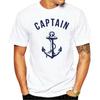 Fashion Casual T Shirt Funny Men Captain Anchor Navy Nautical Sea Ocean Sailor Ship Marine Beach 100% Cotton