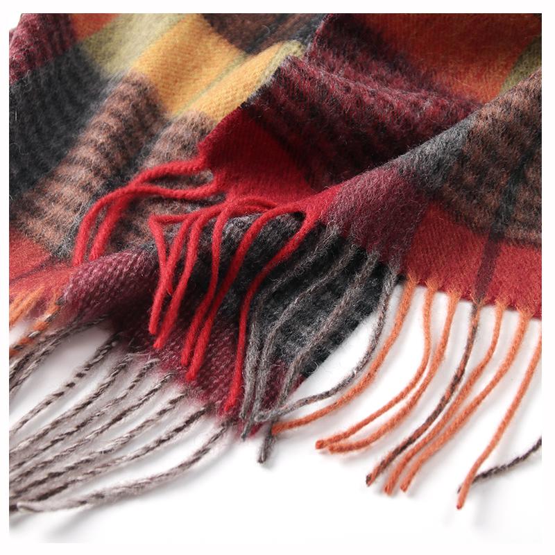 Women Scarf 100% Wool MODERN NEW SAGA Knitted Wool Scarves Plaid Shawl Autumn Winter Thick Warm Female Knit Scarf