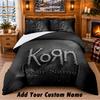 Korn Pattern Bedding 3Pcs Set Custom Name, Bed Sheet And Pillowcases For Home Bedroom