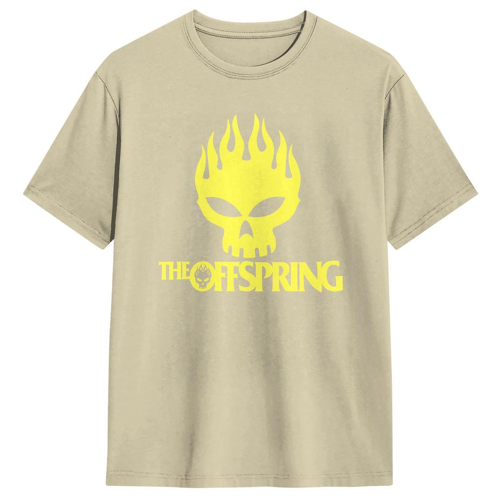 Мужская футболка с логотипом группы The Offspring Хлопковая одежда Модная футболка с коротким рукавом и круглым вырезом Идея для подарка Футболка