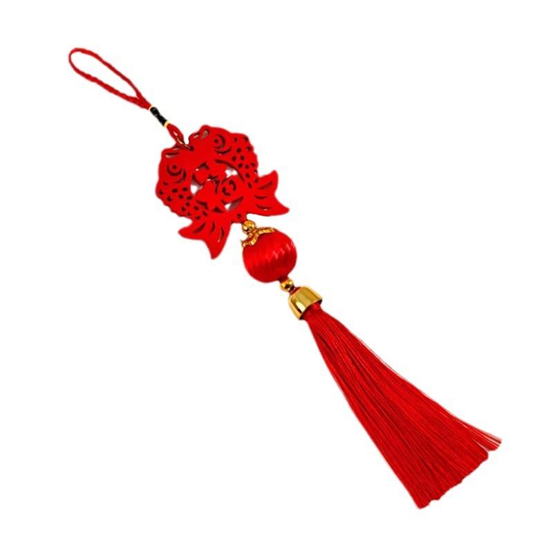 1 шт. С кисточкой Изысканный домашний декор Благоприятный деревянный симпатичный кулон Новогодний подарок Китайский узел