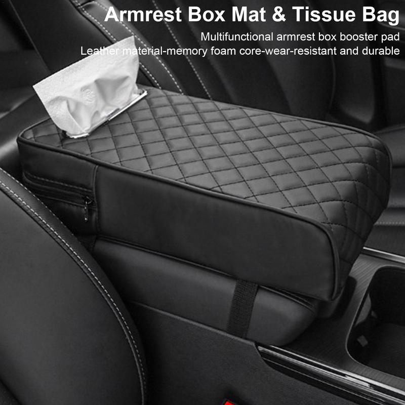 Подлокотник автомобиля кожаный чехол для подлокотника центральной консоли автомобиля с ящиком для хранения салфеток пена с эффектом памяти высота подлокотника поддержка