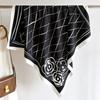 90*90cm Floral Printed Square Scarf Women Silk Scarves Bandanas Luxury Design Beach Shawl Wraps Elegant Travel Hijab Lady
