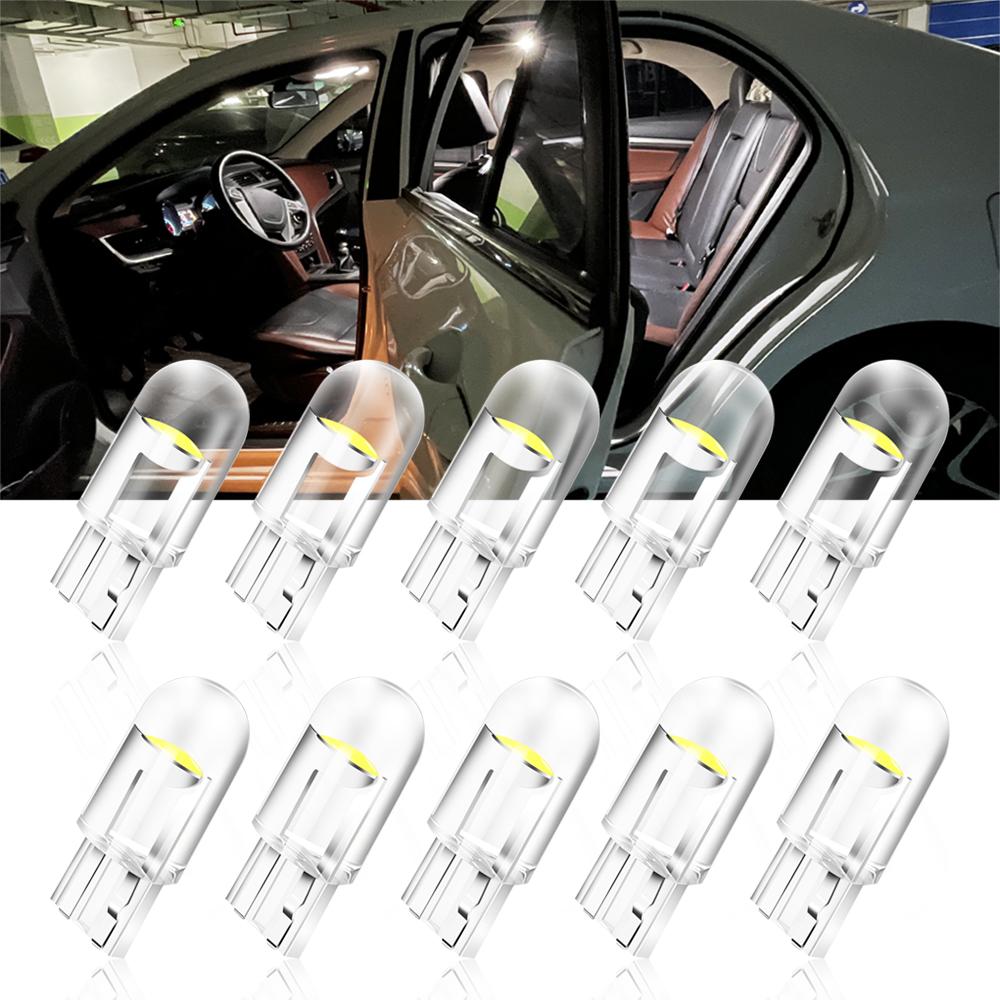 10PCS T10 W5W COB LED Bulbs Car Wedge Parking Lights Auto License Plate Lamps Dome Read Lights 12V Universal