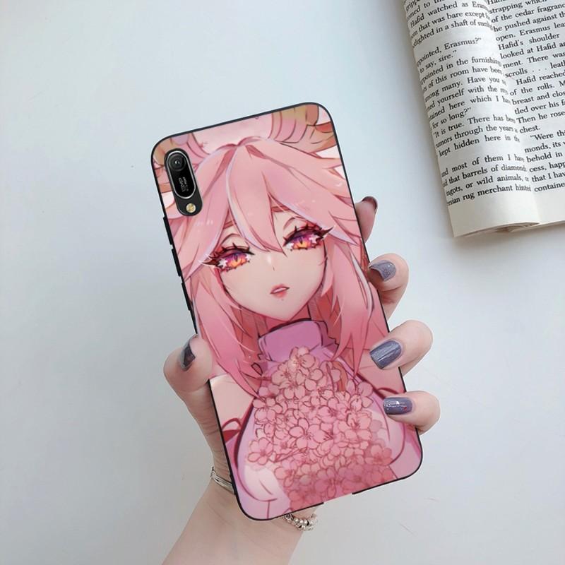 Чехол для телефона Genshin Impact Yae Miko для Huawei Mate 40 30 20 10 Pro Lite Nova 9 8 5T Y7p Y7, мягкий черный чехол для телефона