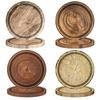 10Pcs Round Wood Grain Paper Tray Food Grade Paper Dinner Plates Decorative Picnic Party Tableware Decoration