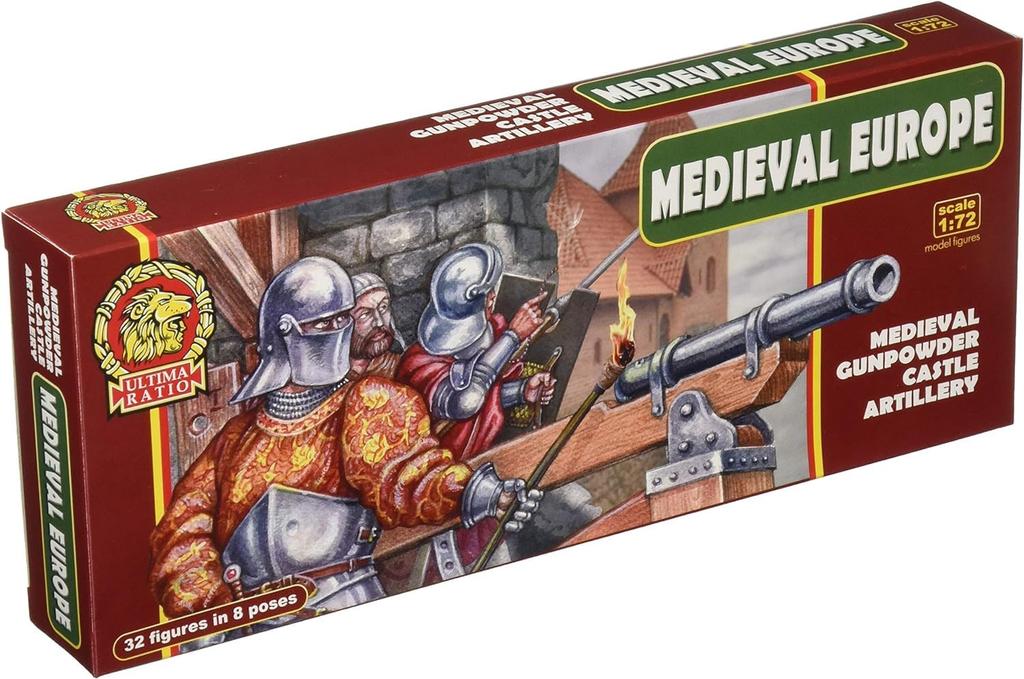 Ultimatio Scale Medieval European Artillery Plastic Model Kit 24 RU72009 1/72 (8 Poses, Figures)
