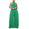 Women's High Neck Jumpsuit Sleeveless Jumpsuit Off Shoulder Wide Leg Jumpsuit