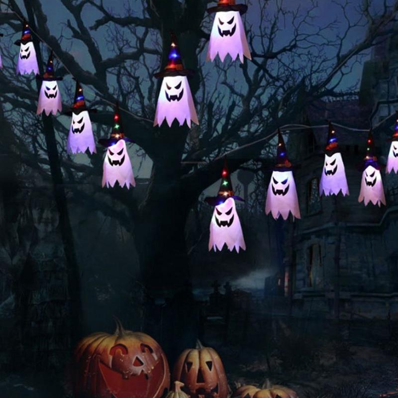 Светодиодная светящаяся шляпа ведьмы на Хэллоуин - подвесная светящаяся шляпа ведьмы с подсветкой. Режимы вспышки для помещения, улицы, двора, дерева, вечеринок, фестивальных принадлежностей, украшения.