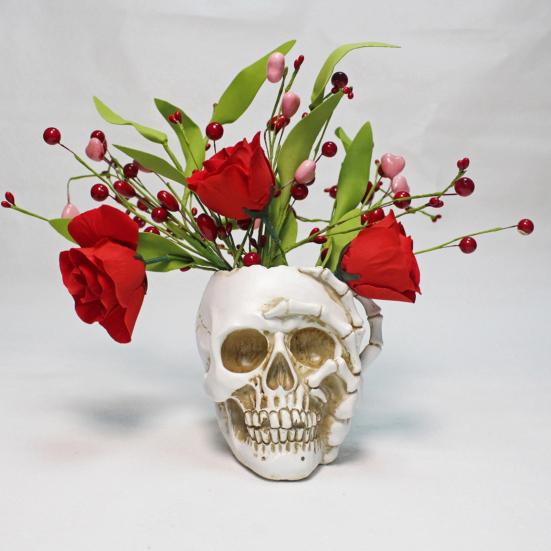 Кашпо в виде черепа, смола, кашпо в виде человеческого черепа, атмосферостойкое, готическое кашпо для посадки суккулентов, для использования в помещении и на улице
