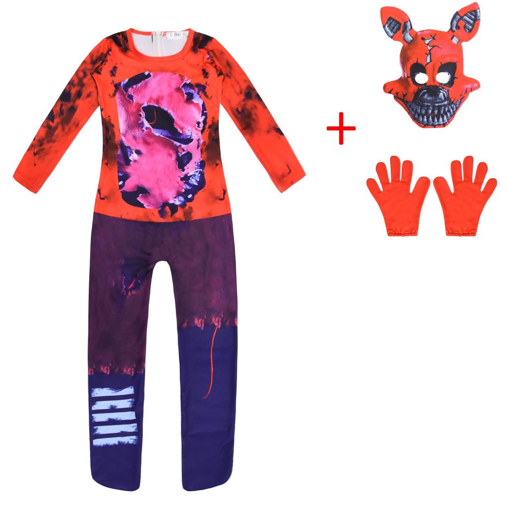 Детский костюм ужасного медведя Fnaf, комбинезон с маской, наряд для мальчиков и девочек, рождественский, хэллоуинский костюм для косплея