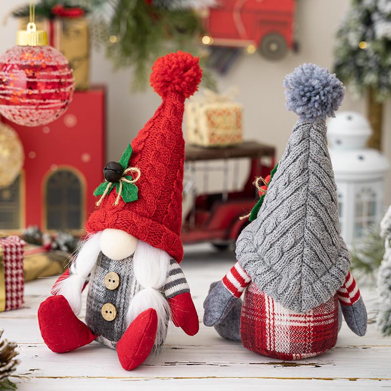 Charming American Country Style Sitting Gnome Plush Doll For Festive Home Decor