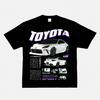 2024 RWB Car Black and White Short Sleeve JDM Car Culture T-shirt Hip Hop American Small Neckline Hiphop Top Vintage