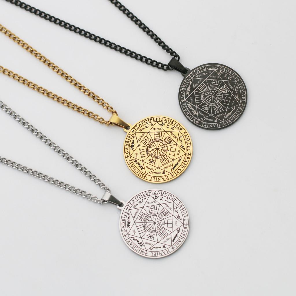 7 Archangels Sigil Charm Necklaces Archangels Sigil Necklaces Pentacle Magic Amulet