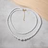 Korean version of temperament sweet casual fashion imitation pearl niche multi-layer design necklace, versatile French retro