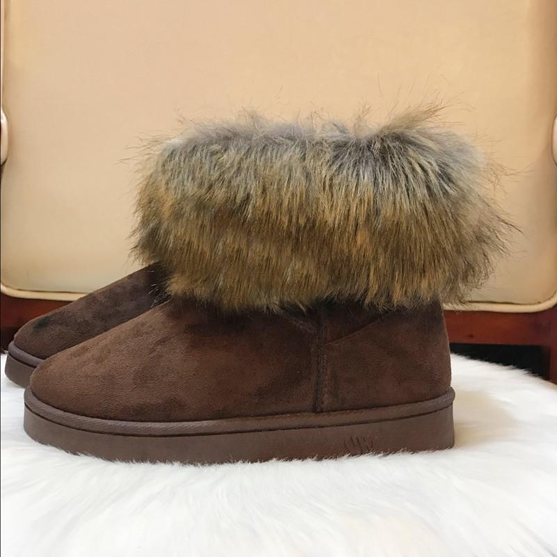 2025 New Snow Boots Women's Medium Tube Snow Boots Cotton Shoes Boots Women's Snow Boots Fox Hair Foreign Trade Women