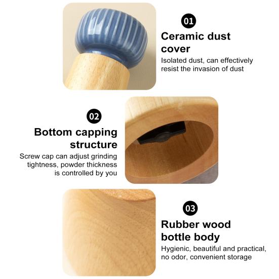Деревянная мельница для перца Yousheng, ручная мельница для соли и перца, регулируемая крупнозернистая мельница, многоразовая мельница для соли и перца с керамической крышкой
