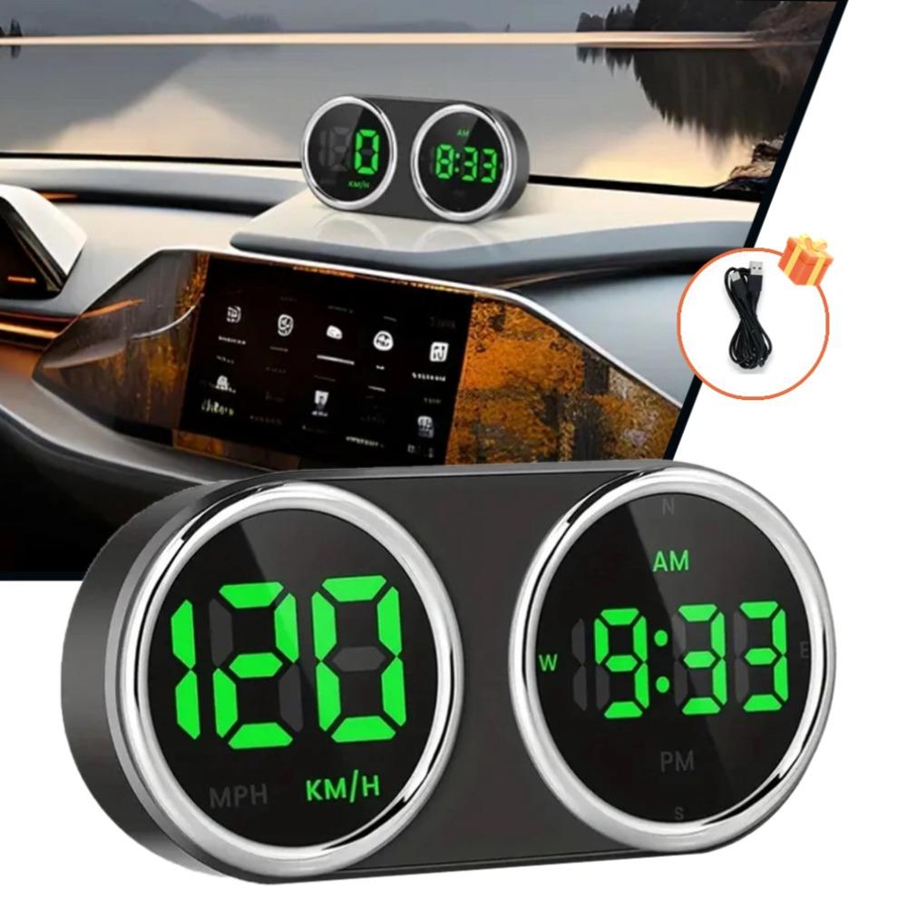 Универсальный автомобильный проекционный дисплей с 7-цветным светодиодным цифровым спидометром и часами