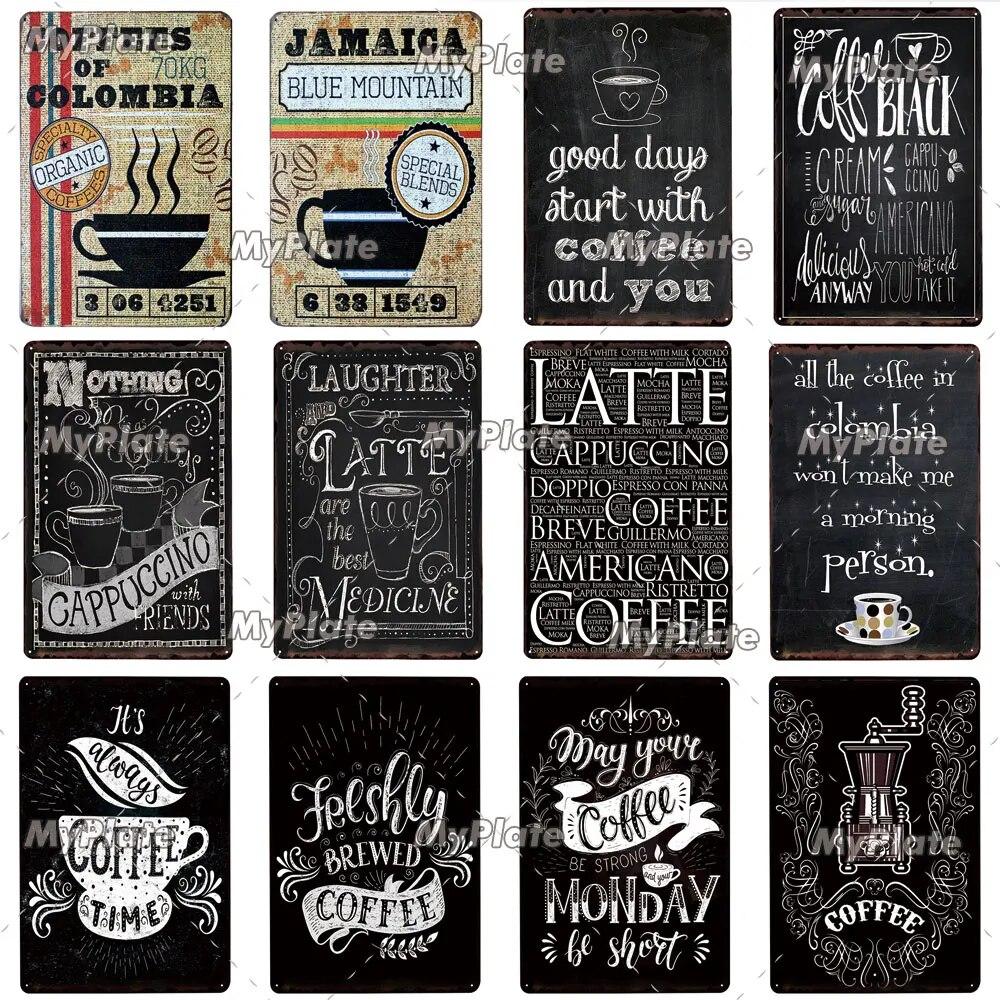 Coffee Word Vintage Metal Sign Tin Sign Vintage Cafe Decoration Plaque Home Wall Decor Bar Sign Home Decor Poster Drop Shipping