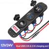 12V/24V Dual USB Charger Power Socket Adapter Splitter Car Truck Boat Waterproof Electronic Charger