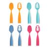 2Pcs Babies Food Training Spoons Set for 6+ Months Attractive Colors Portable Safe TPE Self Feeding Utensils for BLW Toddler Learning Tableware