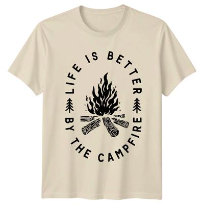 Life Is Better By The Campfire T-Shirt Camping Adventure Graphic -a